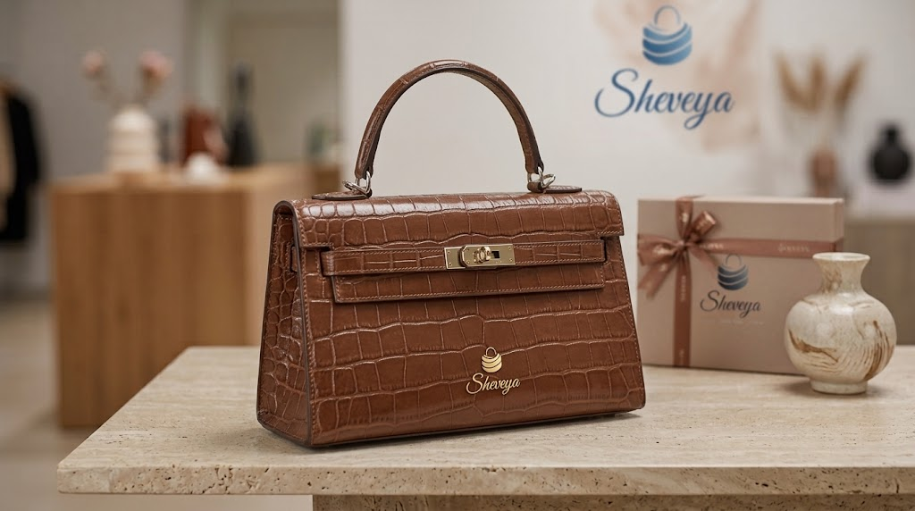 The Sheveya Canyon | Croc-Effect Top-Handle Handbag